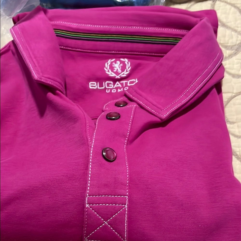 Bugatchi Pink Polo Shirt